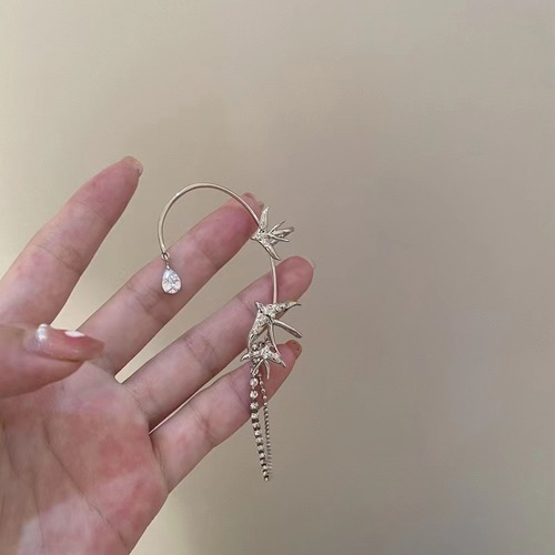 Zircon tassel earrings