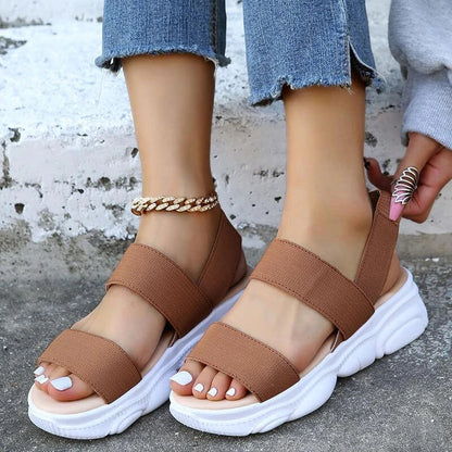 Women's Casual Comfy Athletic Elastic Band Flat Sandals