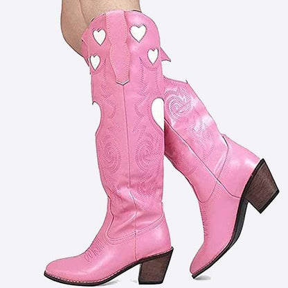 Women'S Heart Mid Heel Fashion Boots 77323425C_Shoes