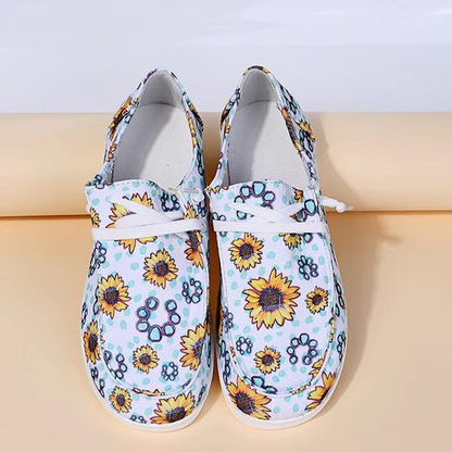 Multicolor Floral Canvas Casual Shoes