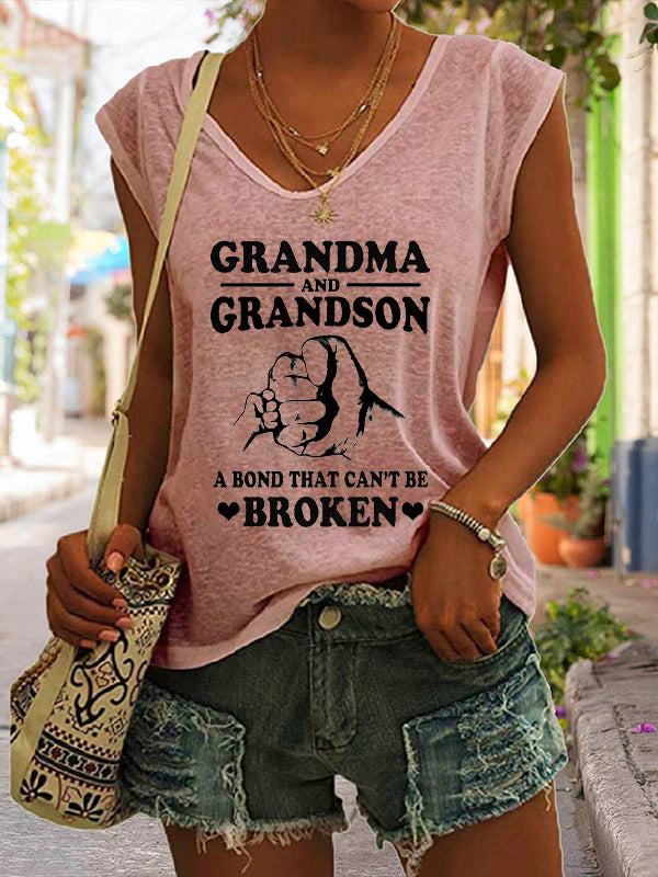 Grandma And Grandson A Bond That Can't Be Broken Cap Sleeve T-Shirt