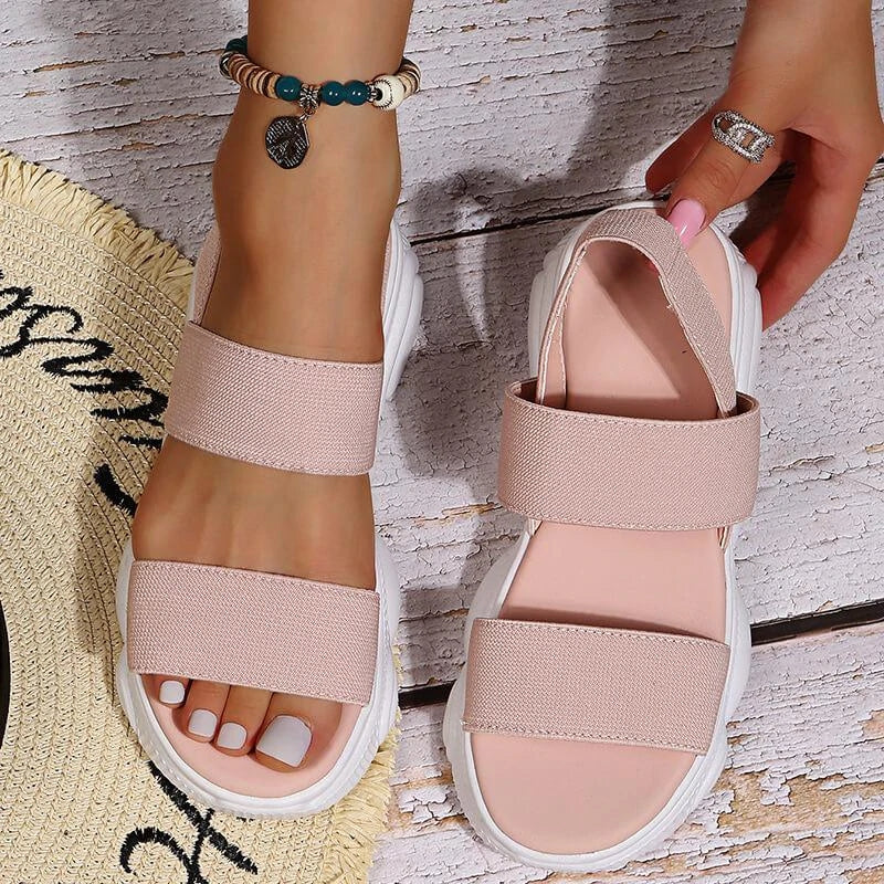 Women's Casual Comfy Athletic Elastic Band Flat Sandals