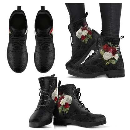 Simple Flower And Leaf Martin Boots