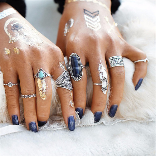 Bohemian Vintage 7PCS Ring Set