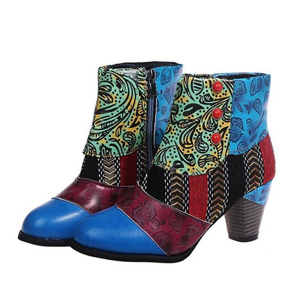 Personality Ethnic Stitching Booties