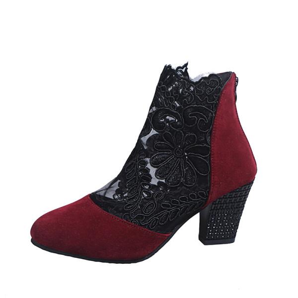 Women'S Lace Mesh High Heels 91553517