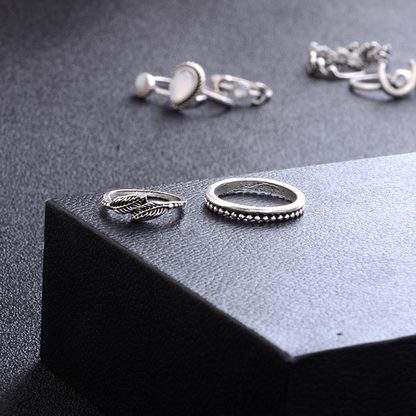 Retro Geometry 14PCS Ring Set