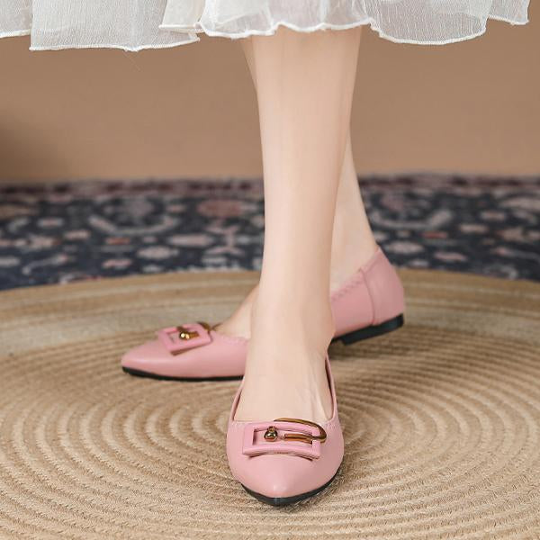 Women's Elegant Pointed Toe Barbie Pink Flats 63479448S