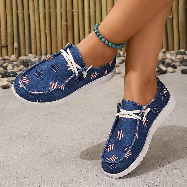 Women's Flat Casual Breathable Printed Canvas Shoes 70503503S