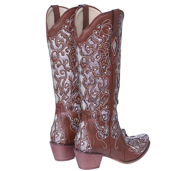 Women's Embroidered Chunky Heel Mid-Calf Boots 84776262C