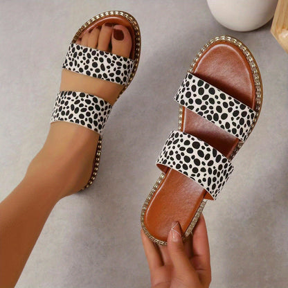 Women's Dot Printed Flat Slippers