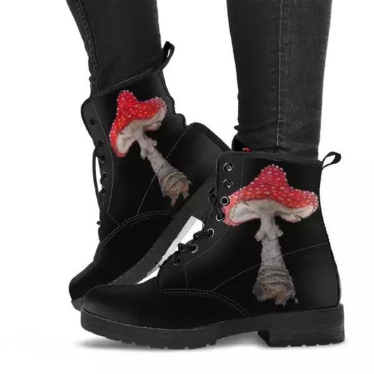 Women'S Mushroom Print Lace-Up Martin Boots 84547167C