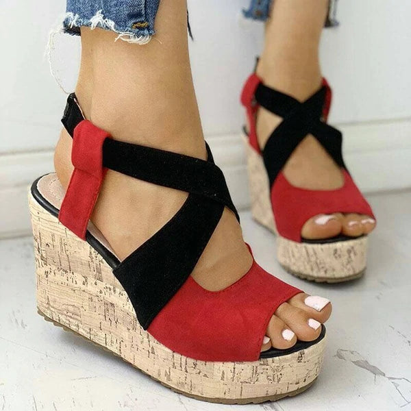 Women's Casual Peep Toe Wedge Sandals