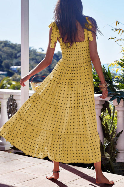 Fashion Street Dot Patchwork Spaghetti Strap Printed Dresses