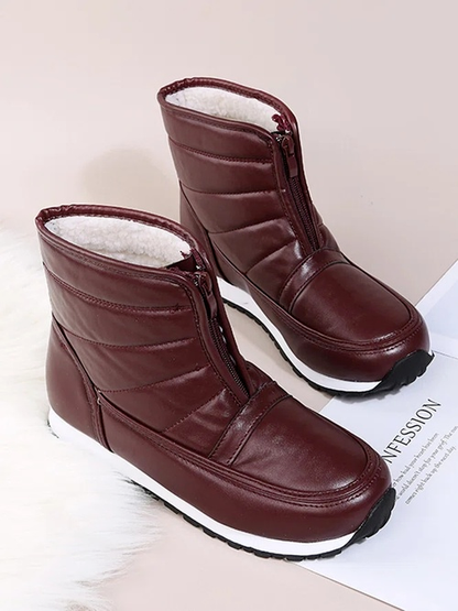 Simple Zipper Warm Snow Boots