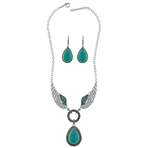 Angel Series Turquoise Set-Turquoise Necklace + Turquoise Earrings