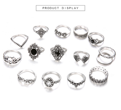 Bohemian Vintage 15PCS Ring Set