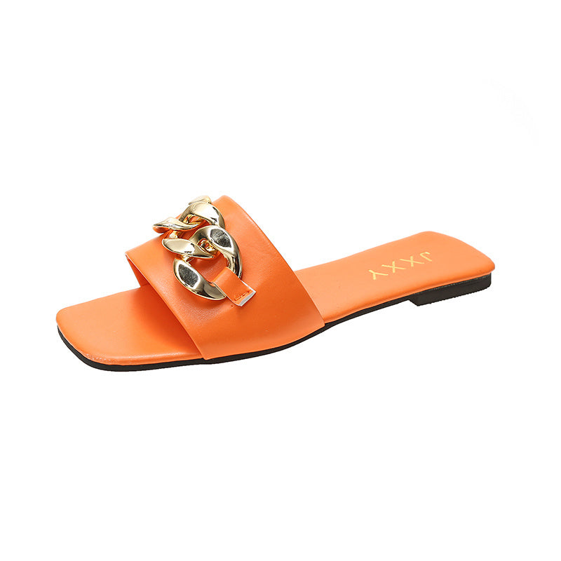 Women's Metal Chain Decor Sandals