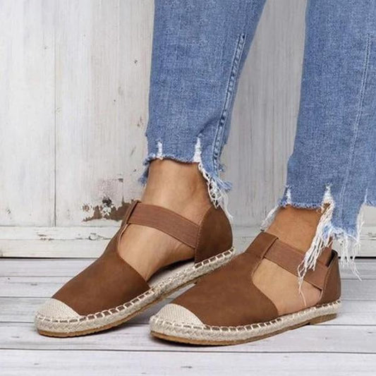 Women's Flat Elastic Espadrille Fisherman Shoes 94793500C