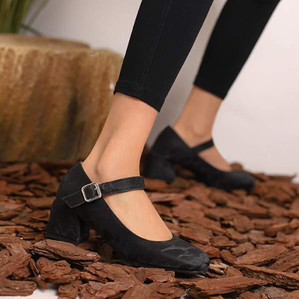 Women'S Chunky Heel Buckle Mary Jane Shoes 11084284C