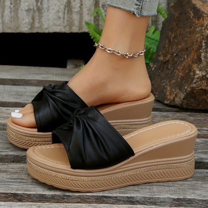 Women's Bowknot Wedge Sandals