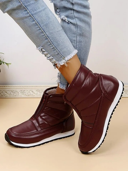 Simple Zipper Warm Snow Boots