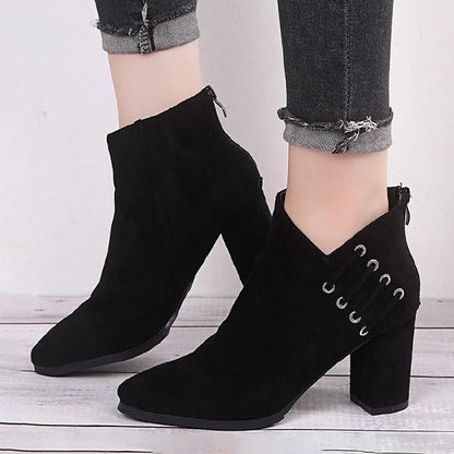 Women's Fashion Suede Pointed Toe Booties 57365168S