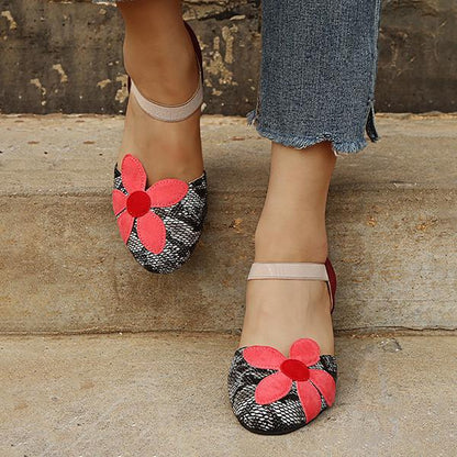 Women's Fashion Flower Chunky Heel Sandals 07694520S