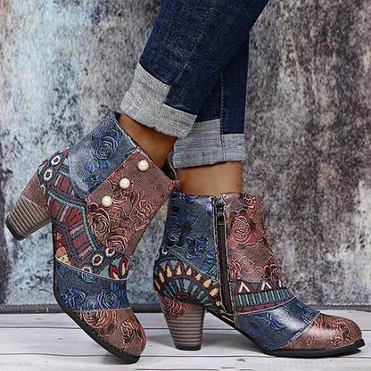 Personality Ethnic Stitching Booties