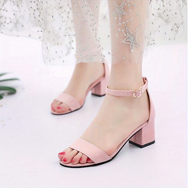 Versatile Women's Ankle Strap Sandals - Low Block Heel