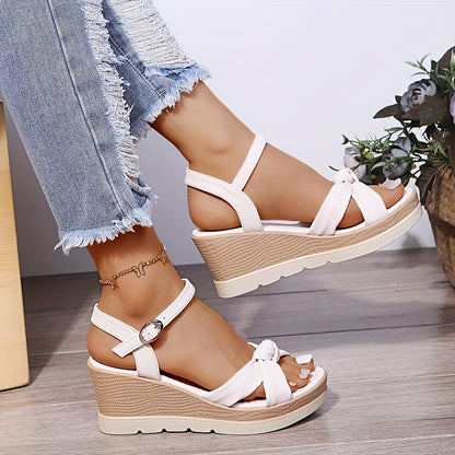 Women's Twist Knot Platform Wedge Sandals