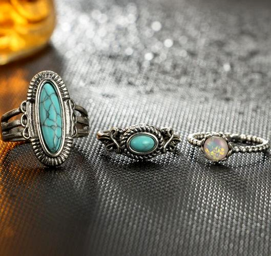 Retro Ethnic Style 9PCS  Ring Set