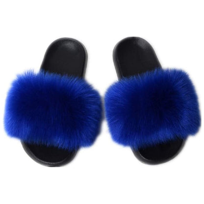 Women's Faux Fur Decor Flat Slippers