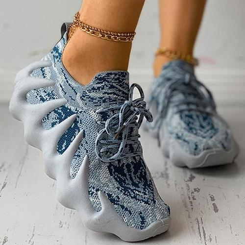 Lace-Up Breathable Muffin Sneakers