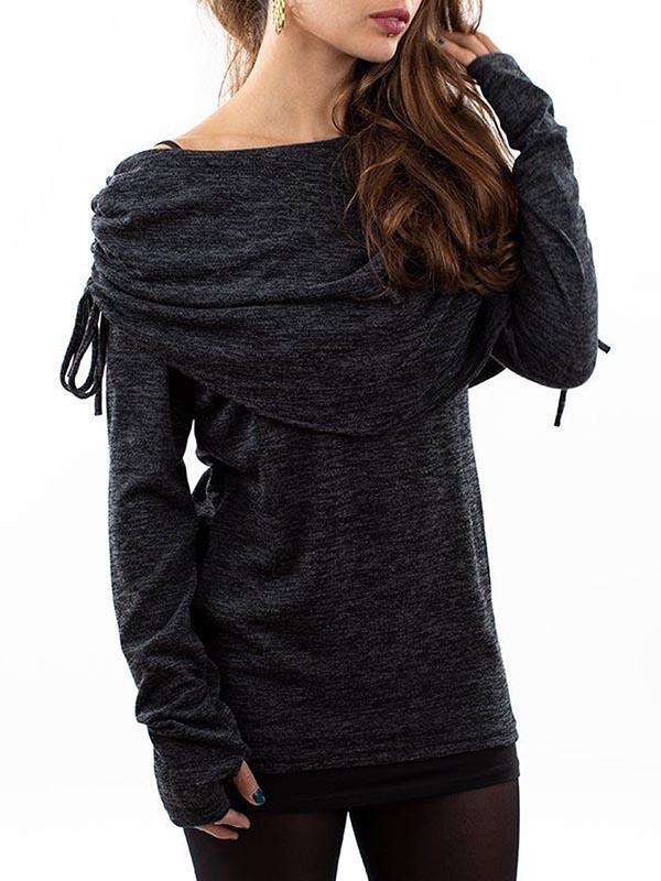 Rouche Neck Long Sleeve Hippie Jumper