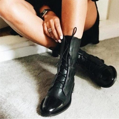 Women's Stitching Retro Knight Boots