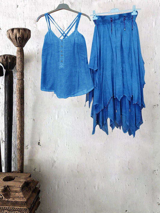Fashion Solid Color Sleeveless Soft Two Piece Suit
