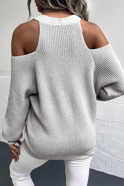 Casual Solid Buckle Solid Color V Neck Tops