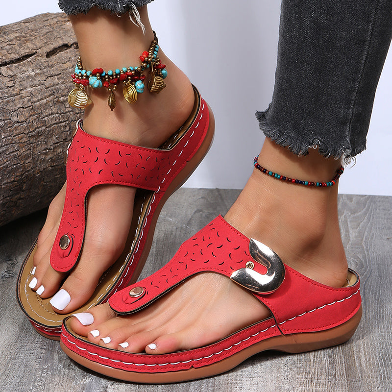 Women's Wedge Heeled Flip Flops