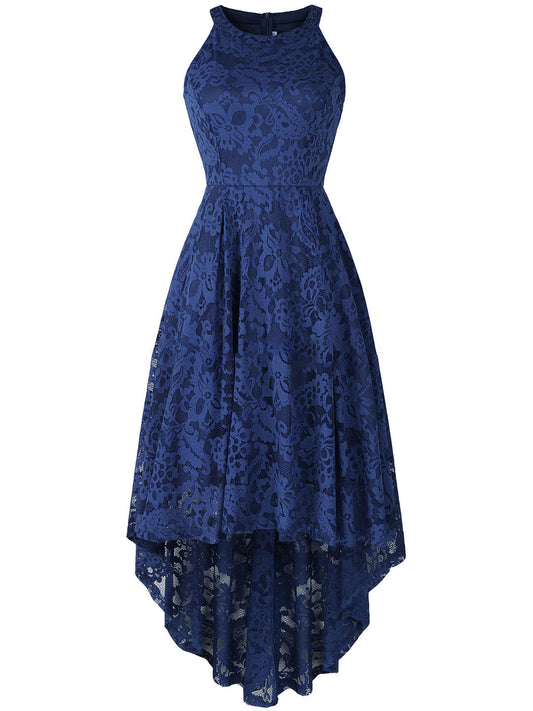 Halterneck Sleeveless Lace Midi dress