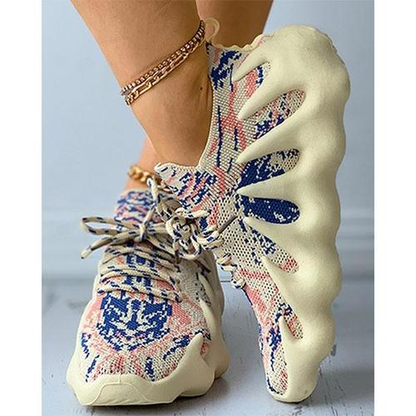 Lace-Up Breathable Muffin Sneakers