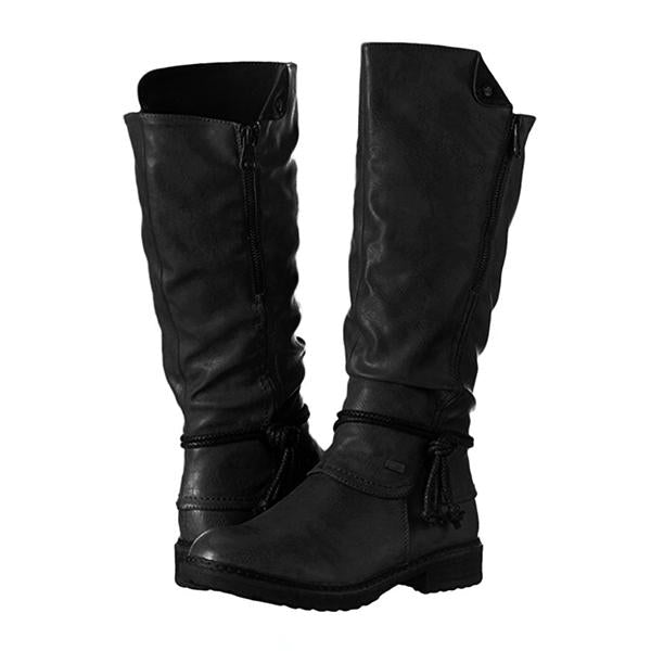 Women's Casual Retro Round Toe Rider Boots 62074007S