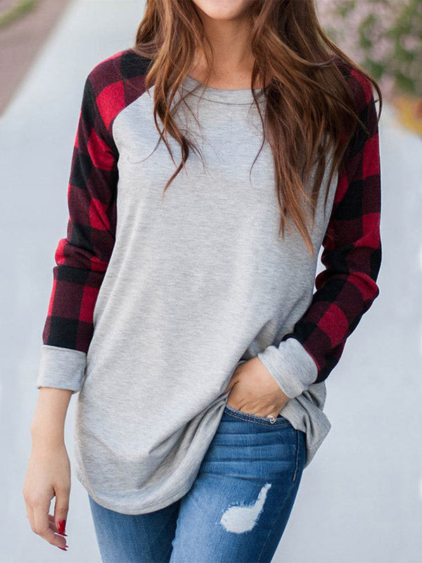 Keep It Cozy Plaid Raglan Sleeve Top