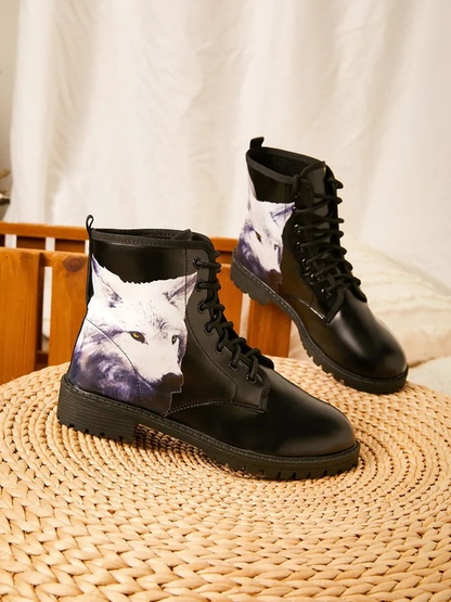 Casual Personality Wolf Martin Boots