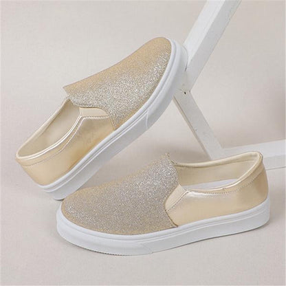 Women's Casual Sequined Slip-on Elastic Flat Sneakers 46205840S