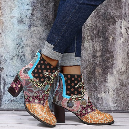 Personality Ethnic Stitching Booties