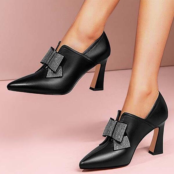 Women's PU Kitten Heel Pumps Low Top Heels