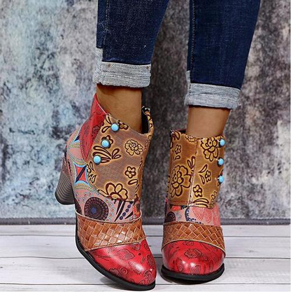 Personality Ethnic Stitching Booties