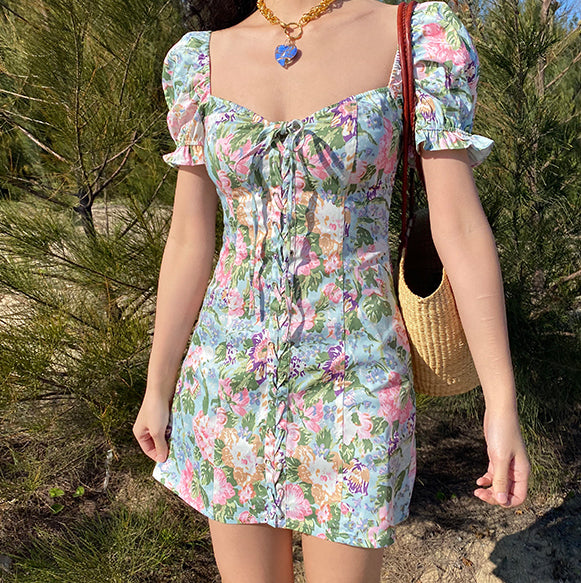 Valencia Floral Seaside Dress ~ HANDMADE