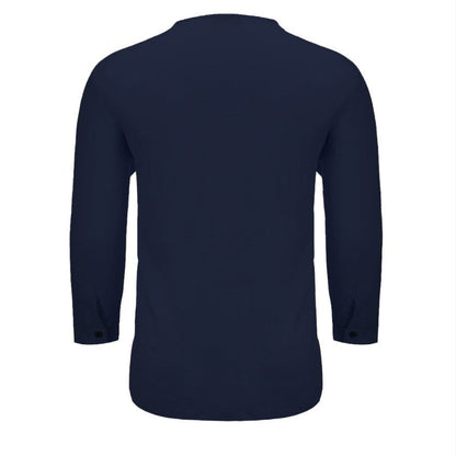 Men's Long Sleeve V Neck Loose Shirt